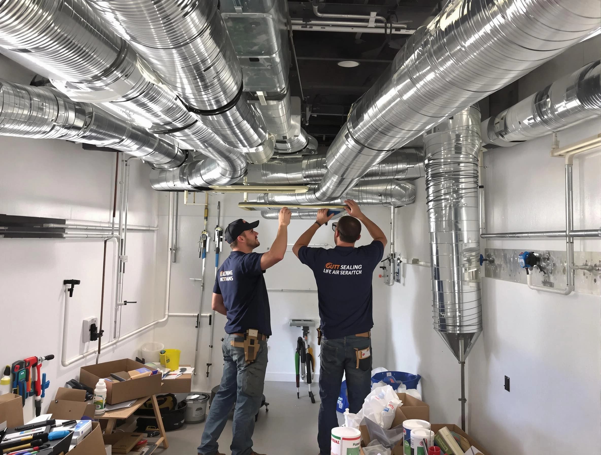 Meadowbrook Air Duct Cleaning technician applying professional duct sealing solutions in Meadowbrook