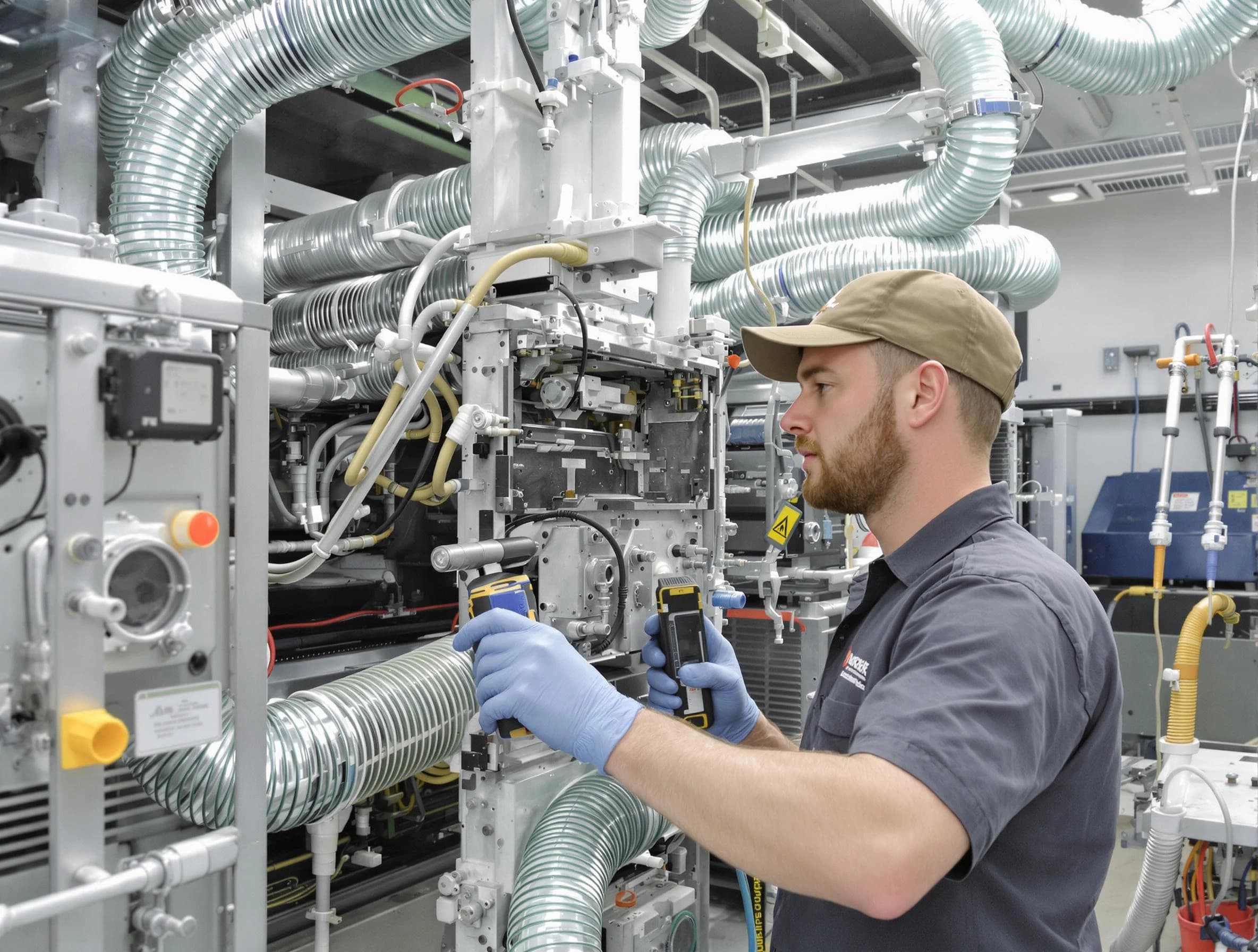 Meadowbrook Air Duct Cleaning technician performing precision commercial coil cleaning at a business facility in Meadowbrook