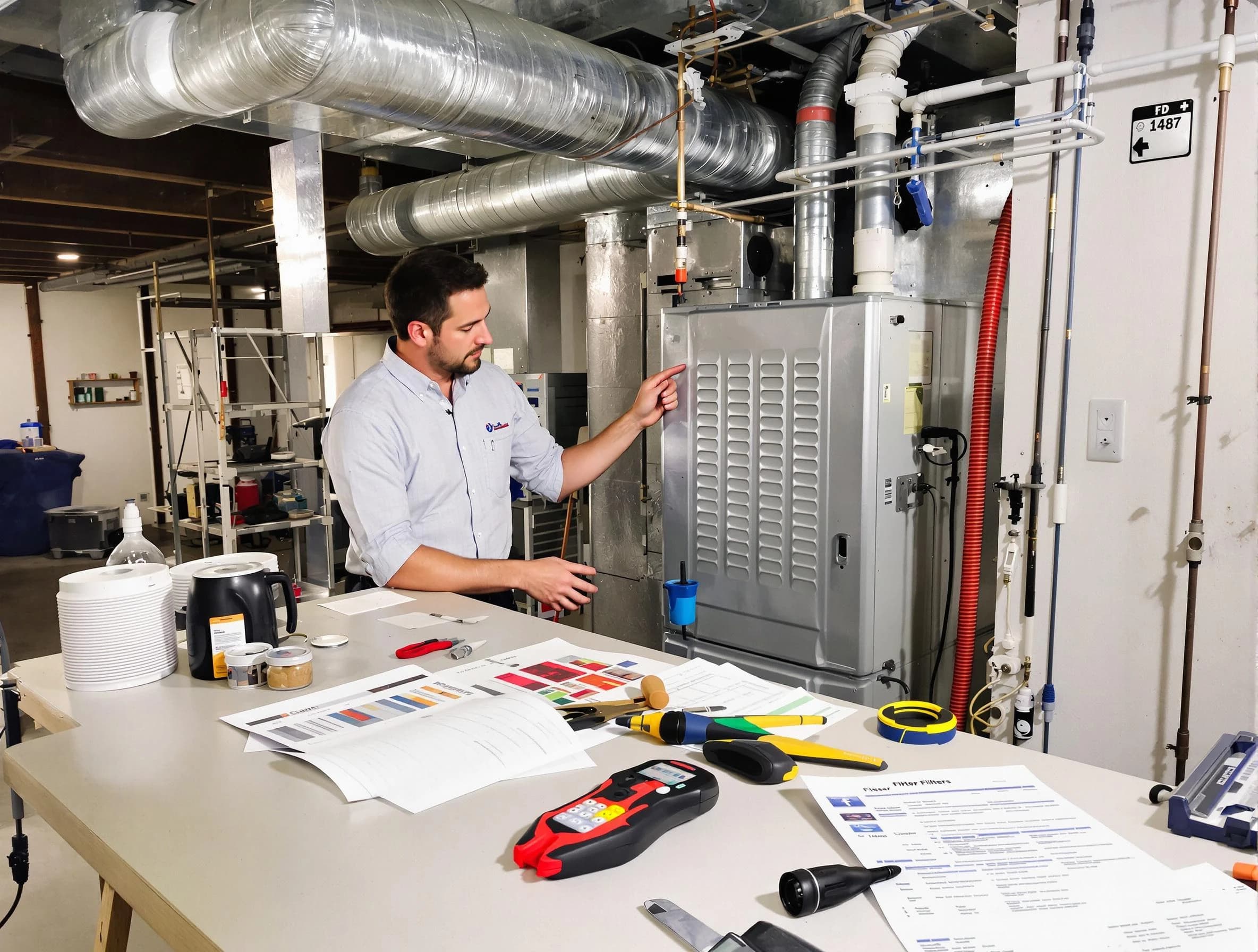 Meadowbrook Air Duct Cleaning inspector conducting detailed filter system evaluation using professional diagnostic tools in Meadowbrook